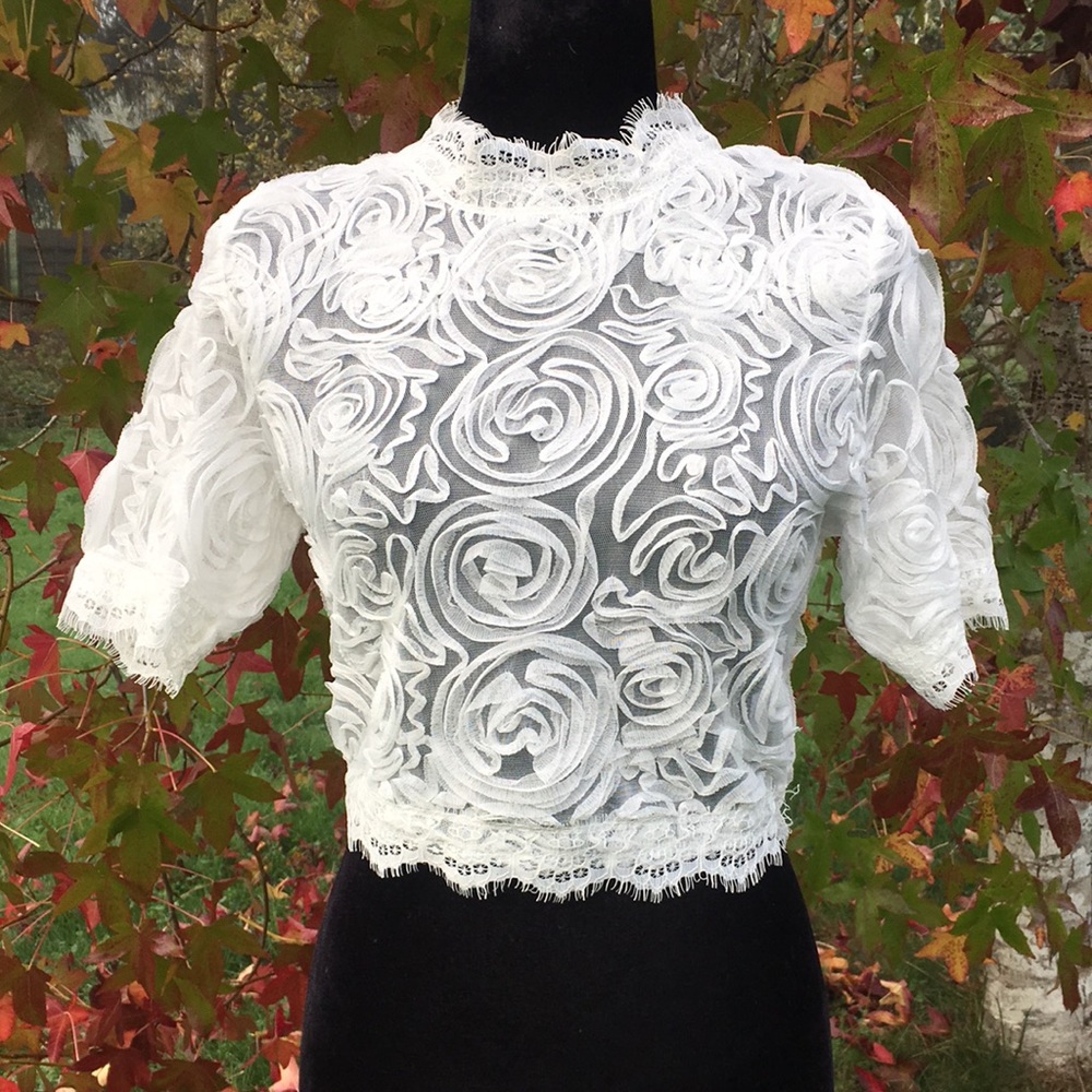 Vintage Style Lace Crop Top